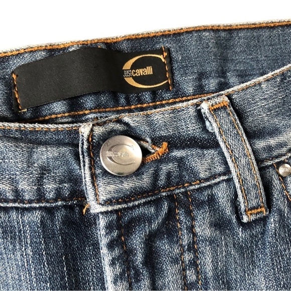 Just Cavalli Jeans Sz. 29X31 Straight Leg Mid Rise Italian Designer Denim Cotton - Picture 4 of 11